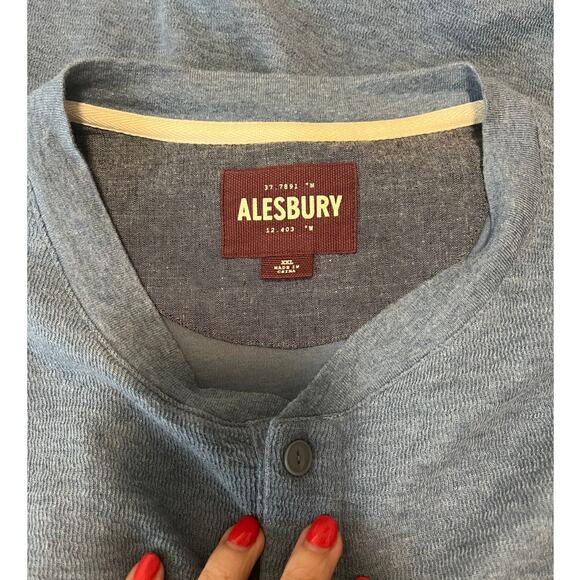 NWOT Alesbury Riverdale Thermal Henley | Blue Heather | sz. Men's XXL | Gorpcore - Picture 3 of 7